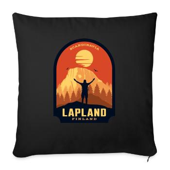 Laponie Finlande Nature scandinave - Housse de coussin décorative 45 x 45 cm - noir - Devant