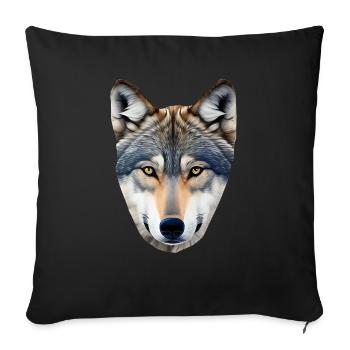 Wolf - Sofa pillowcase 17,3'' x 17,3'' (45 x 45 cm) - black - Front