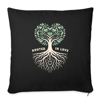 Rooted in Love: Elegant Tree Design - Sofa pillowcase 17,3'' x 17,3'' (45 x 45 cm) - black - Front