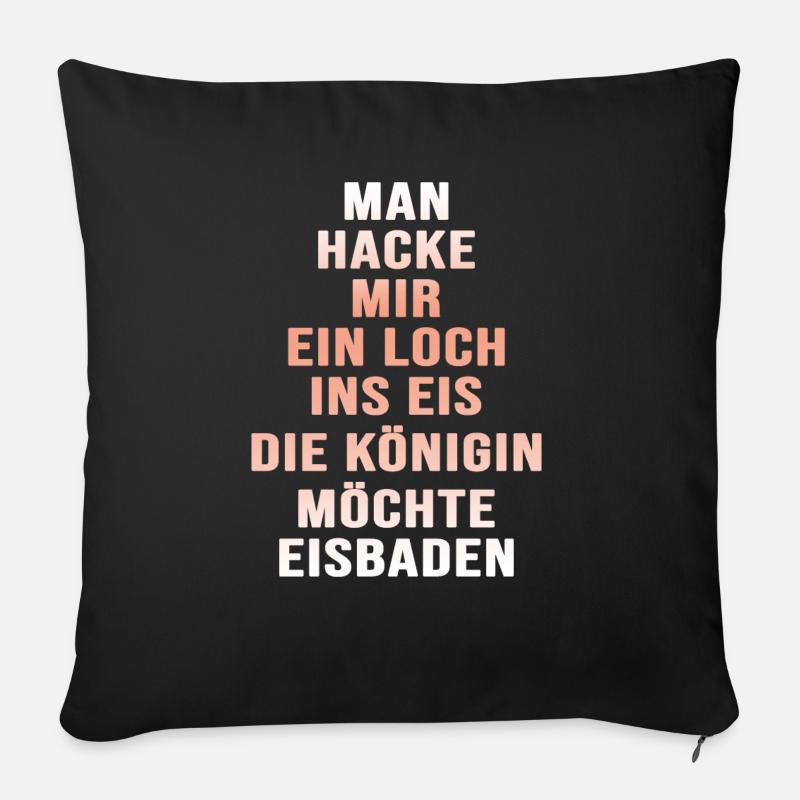 Eisbade-Königin winterbad winterharte Eisbaderin - Sofakissenbezug 45 x 45 cm - Schwarz