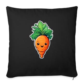 Carotte Carotte Kawai - Housse de coussin décorative 45 x 45 cm - noir - Devant