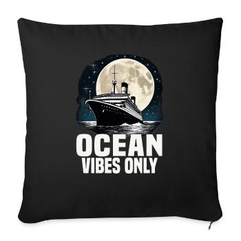 Ocean Vibes Only Cruise Ship Vacation Group - Sofa pillowcase 17,3'' x 17,3'' (45 x 45 cm) - black - Front