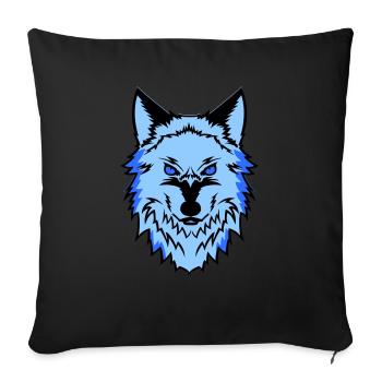 wolf - Sofa pillowcase 17,3'' x 17,3'' (45 x 45 cm) - black - Front