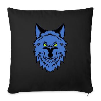 wolf - Sofa pillowcase 17,3'' x 17,3'' (45 x 45 cm) - black - Front