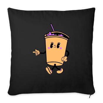 Drink Cartoon - Sofa pillowcase 17,3'' x 17,3'' (45 x 45 cm) - black - Front