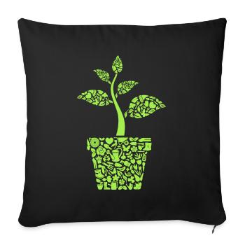 Jardinier, Fleuriste, Jardinier amateur, Femmes de jardin - Housse de coussin décorative 45 x 45 cm - noir - Devant