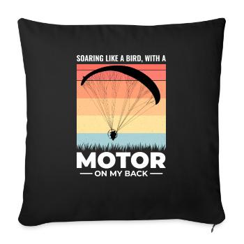 Paramotor Pilot Paramotoring Powered Paraglider - Sofa pillowcase 17,3'' x 17,3'' (45 x 45 cm) - black - Front