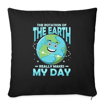 The Rotation Of The Earth Planet Earth Day - Sofa pillowcase 17,3'' x 17,3'' (45 x 45 cm) - black - Front