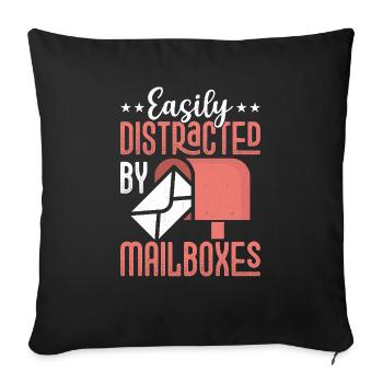 Facilement distrait par les boîtes aux lettres Courrier Employé des postes - Housse de coussin décorative 45 x 45 cm - noir - Devant