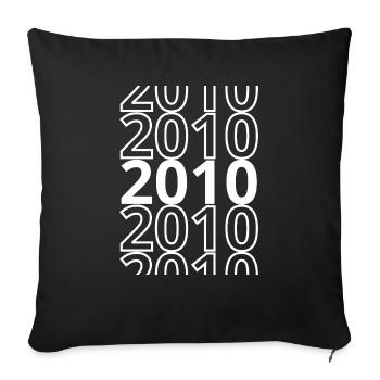 2010 2010 2010 - Housse de coussin décorative 45 x 45 cm - noir - Devant