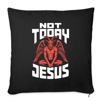 Pas Jésus aujourd’hui ! Sataniste, athée, gothique, esthétique - Housse de coussin décorative 45 x 45 cm - noir - Devant
