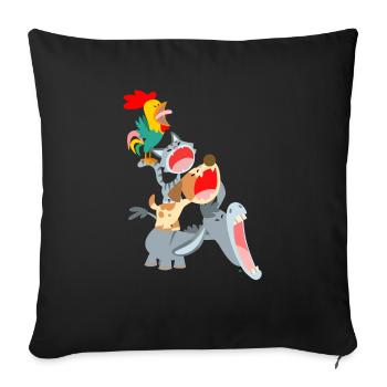Bremen Town Musicians by Cheerful Madness!! - Sofa pillowcase 17,3'' x 17,3'' (45 x 45 cm) - black - Front