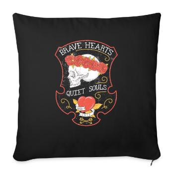 T-shirt tête de mort - Housse de coussin décorative 45 x 45 cm - noir - Devant