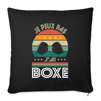 I Can't I Boxing - Boxer Geschenkidee - Sofakissenbezug 45 x 45 cm - Schwarz - Vorne