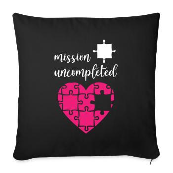 Mission Puzzle inachevé - Housse de coussin décorative 45 x 45 cm - noir - Devant