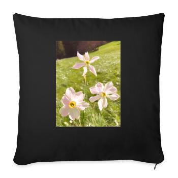 Série Spéciale Narcisses 5 - Housse de coussin décorative 45 x 45 cm - noir - Devant