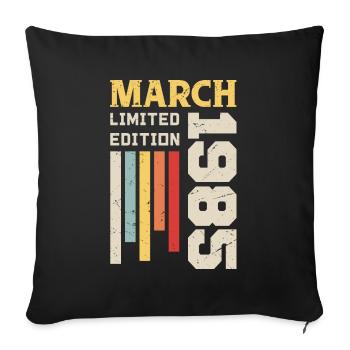 March 1985 - Birthday Gift March 1985 Anniv - Sofa pillowcase 17,3'' x 17,3'' (45 x 45 cm) - black - Front