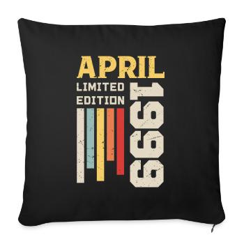 April 1999 - Birthday gift April 1999 April - Sofa pillowcase 17,3'' x 17,3'' (45 x 45 cm) - black - Front