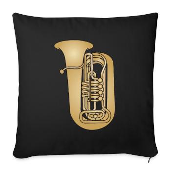 Laiton de tuba - Housse de coussin décorative 45 x 45 cm - noir - Devant