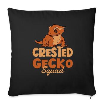 Crested Geckos Squad Ironic Lizard Reptilien - Sofakissenbezug 45 x 45 cm - Schwarz - Vorne