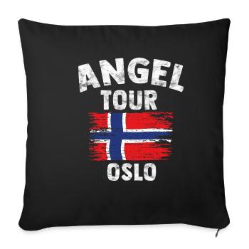 OSLO - Angel Tour Norvège Personnalisable - Housse de coussin décorative 45 x 45 cm - noir - Devant