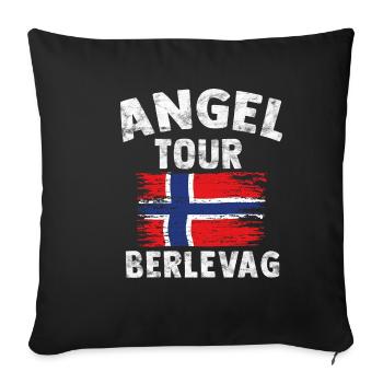 BERLEVAG - Angel Tour Norvège Cadeau - Housse de coussin décorative 45 x 45 cm - noir - Devant