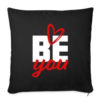 Soyez vous-même - Confiance en soi, courage, donner de la force - Housse de coussin décorative 45 x 45 cm - noir - Devant