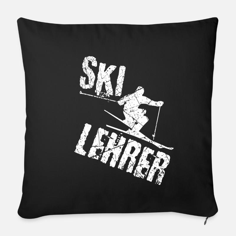 Moniteur de ski Apre Ski - Housse de coussin décorative 45 x 45 cm - noir