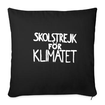 Greta Skolstrejk - Housse de coussin décorative 45 x 45 cm - noir - Devant