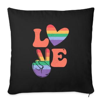 Gay Lesbian Rainbow T-Shirt Gift Idea - Sofa pillowcase 17,3'' x 17,3'' (45 x 45 cm) - black - Front