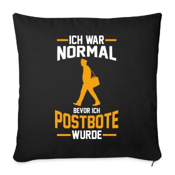 Postbote Zusteller Paketbote Geschenk - Sofakissenbezug 45 x 45 cm - Schwarz - Vorne