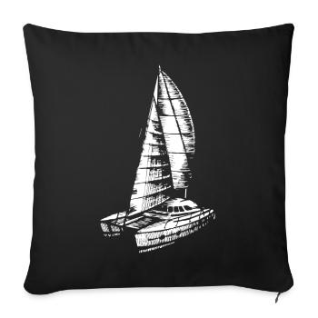 Catamaran Sailboat Sailing Sailing Clothing Sailors - Sofa pillowcase 17,3'' x 17,3'' (45 x 45 cm) - black - Front