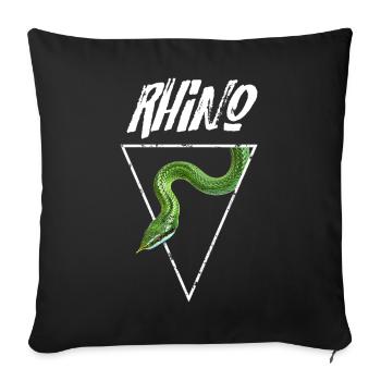Rhino Rat Serpent Reptile Gardien - Housse de coussin décorative 45 x 45 cm - noir - Devant
