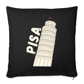 Pisa Florence The Leaning Tower of Pisa Souvenir - Sofa pillowcase 17,3'' x 17,3'' (45 x 45 cm) - black - Front