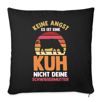 Kuh Landwirt Bauernhof Kühe - Sofakissenbezug 45 x 45 cm - Schwarz - Vorne
