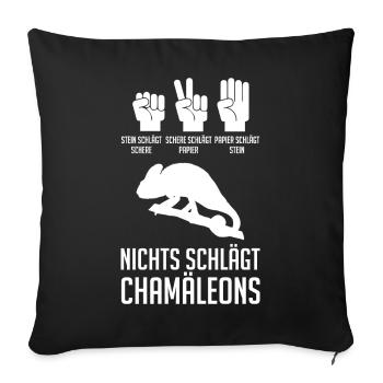 Terrarium Echsen Reptilien - Sofakissenbezug 45 x 45 cm - Schwarz - Vorne
