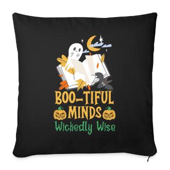 Boo-tiful Minds Wickedly Wise Teacher Halloween - Housse de coussin décorative 45 x 45 cm - noir - Devant