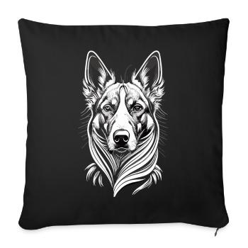 Black and White German Shepherd - Elegance in detail - Sofa pillowcase 17,3'' x 17,3'' (45 x 45 cm) - black - Front