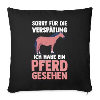 Pferd Reiten Bauernhof Bauer Pferdebesitzer Pferde - Sofakissenbezug 45 x 45 cm - Schwarz - Vorne