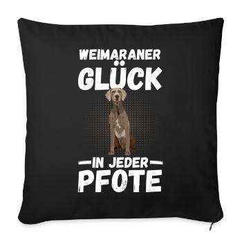 Braque de Weimar chien - Housse de coussin décorative 45 x 45 cm - noir - Devant