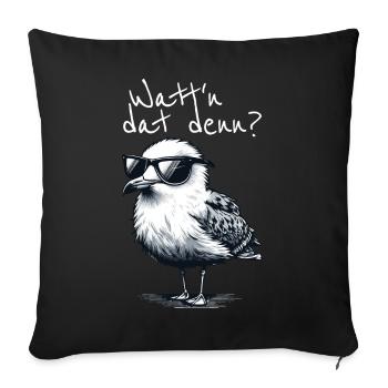 Watt'n dat denn Coole Möwe Nordsee Spruch - Sofa pillowcase 17,3'' x 17,3'' (45 x 45 cm) - black - Front