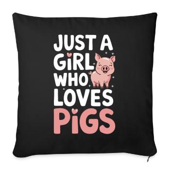 Animal cochon - Housse de coussin décorative 45 x 45 cm - noir - Devant