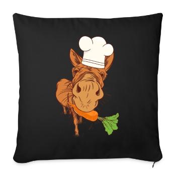 Cuisinier Cuisiniers Cuisinier Âne Cuisine Arts culinaires Hôte - Housse de coussin décorative 45 x 45 cm - noir - Devant