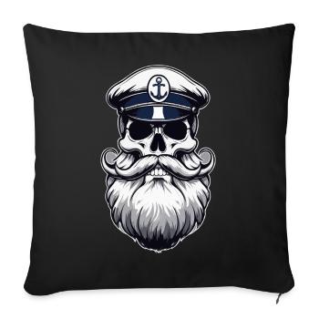 Captain Hamburg St Pauli Hanseatic City Skull - Sofa pillowcase 17,3'' x 17,3'' (45 x 45 cm) - black - Front