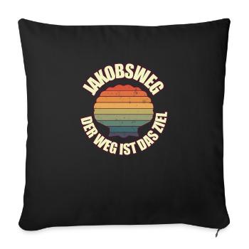 Jakobsweg - Sofakissenbezug 45 x 45 cm - Schwarz - Vorne