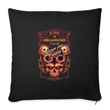 Je suis un mécanicien t-shirt homme garagiste - Housse de coussin décorative 45 x 45 cm - noir - Devant