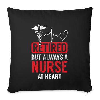 Krankenschwester Krankenpfleger Ruhestand Rente - Sofakissenbezug 45 x 45 cm - Schwarz - Vorne