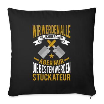 Stuckateur Verputzer Spachtel - Sofakissenbezug 45 x 45 cm - Schwarz - Vorne