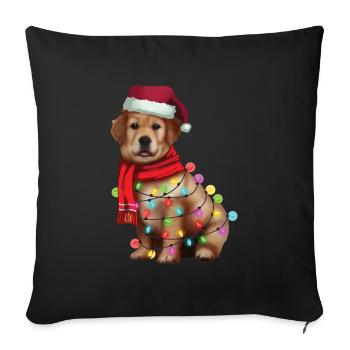 Noël Drôle Labrador Santa Dog Cadeau de Noël - Housse de coussin décorative 45 x 45 cm - noir - Devant