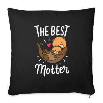 Le meilleur Motter Animal Pun Otter Lover Drôle - Housse de coussin décorative 45 x 45 cm - noir - Devant